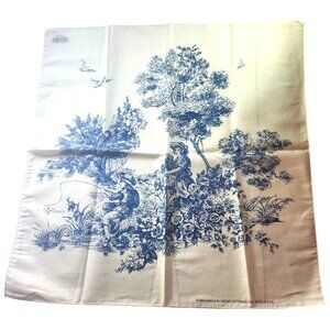 Set of 2 handkerchiefs bandanas Hav a Hank 21" x 21" white blue Made in USA